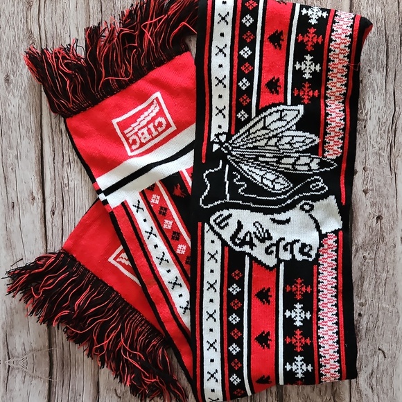 Other - Chicago Blackhawks Reversible Knit Scarf